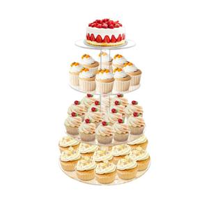 Cupcake Stand, 4 Tier Cupcake Stand for 50 Cupcakes, Round Tiered Cupcake Tower, Clear Acrylic Cupcake Holder, Dessert Stands for Party, Wedding, Birthday, Baby Shower, Halloween