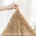 2 x TOONOW Set of 2 Decorative Throw Pillow Covers 18x18,Fluffy Pillow CoversLuxury Faux Fur Sofa Pillow Covers for Sofa Couch Living Room Bedroom, No Pillow Insert (Camel)