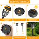 Solar Lights Outdoor 12 Pack Solar Garden Lights Waterproof IP65 Solar Landscape Lights Solar Pathway Lights for Patio, Yard, Driveway Decoration (Warm White