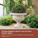 20" H Large Roman Urn Planter, Lightweight Weatherproof Plastic Flower Pot