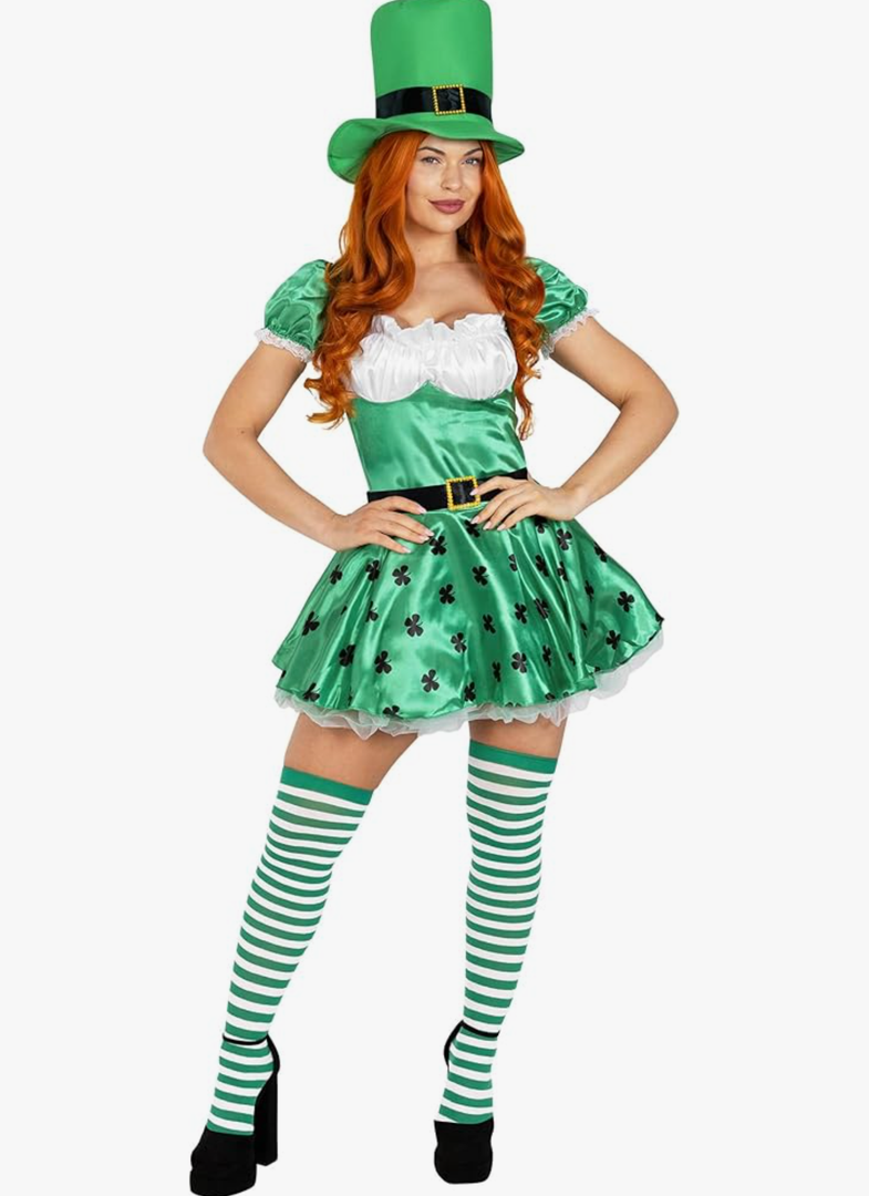 fun shack Adult Leprechaun Costume for Women, St Patricks Day Outfit, Irish Celebration Attire for Women, Size M