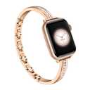 Missair Bands Compatible with Apple Watch Band 38mm 40mm 41mm 42mm 44mm 45mm 46mm 49mm for Women, Slim Metal Dressy Jewelry Bracelet with Bling Diamond for iWatch Series 11 10 9 8 7 6 5 4 3 SE Ultra