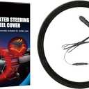 Heated Steering Wheel Cover,15" 12V Steering Wheel Warmer Heated Steering Wheel Protector Cover for Winter Universal,Suitable for Standard Size Cars, Trucks, Vans, SUV