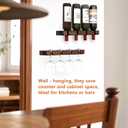 Wall Mounted Wooden Wine/Tall Glass Rack, Hanging Tall Glass Storage & Bar Organizer for Home & Bar Decor.(2)