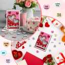 Kathfly Valentine's Day Wooden Sweetheart Candy Box Shaker Conversation Hearts Candy Box Decor for Exchange Seasonal Gifting Imitation Heart-shaped Candies Decor Word Stack for Lover Couple Gift