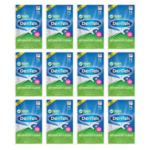 DenTek Advanced Clean Triple Clean Floss Picks, Mouthwash Blast, Dental Flossers for Plaque Removal, No Break No Shred Floss, Oral Care, 75 Count (14-Pack)