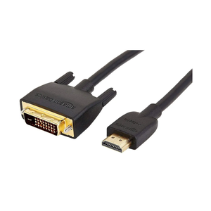 Amazon Basics HDMI-A to DVI (Male) Adapter Cable, Bi-Directional 1080P, Gold-Plated, 6 ft/1.8 m, Single Pack for Television, Black