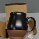 Bosmarlin Extra Large Ceramic Coffee Mug, 24 Oz, Dishwasher and Microwave Safe, Big Oversized Tea Cup, Reactive Glaze (Black)