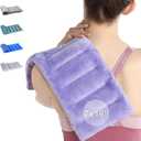 SuzziPad Microwave Heating Pad for Discomfort Reducing, 7x16 Microwavable Heated Pads, Muscle Ache, Soothing Fatigue for Neck and Shoulder, Bean Bag Moist Heat Pack, Warm Compress, 1.74lb, Purple