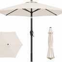 7.5ft Patio Umbrella, Outdoor Table Market Umbrella with Smooth Crank Lift, 6 Windproof Fiberglass Ribs, UPF50+ UV Protection for Deck, Pool, Garden and Backyard