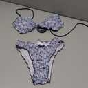 Verdusa Women's 2 Piece Floral Halter String Triangle Bikini Sets Tie Back Holiday Swimsuit Bathing Suits, M