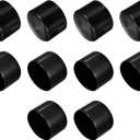 uxcell 10pcs Rubber End Caps 2 5/16"(59mm) ID Vinyl Round Tube Bolt Cap Cover Thread Protectors Black