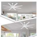 72 Inch Large Ceiling Fans Without Lights, 8 Blades White Ceiling Fan Remote/APP Control, Reversible Big Ceiling Fan for Shop Garage Living Rooms