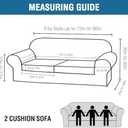 H.VERSAILTEX Real Velvet Plush 3 Piece Stretch Sofa Covers Couch Covers for 2 Cushion Couch Sofa Slipcovers Width Up to 90 Inch Feature Thick Soft Stay in Place (Sofa, Porcelain White)