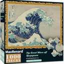 MaxRenard Game 1000 Pieces Jigsaw Puzzle for Adult Fine Art Collection Toy The Great Wave Off Kanagawa Puzzle