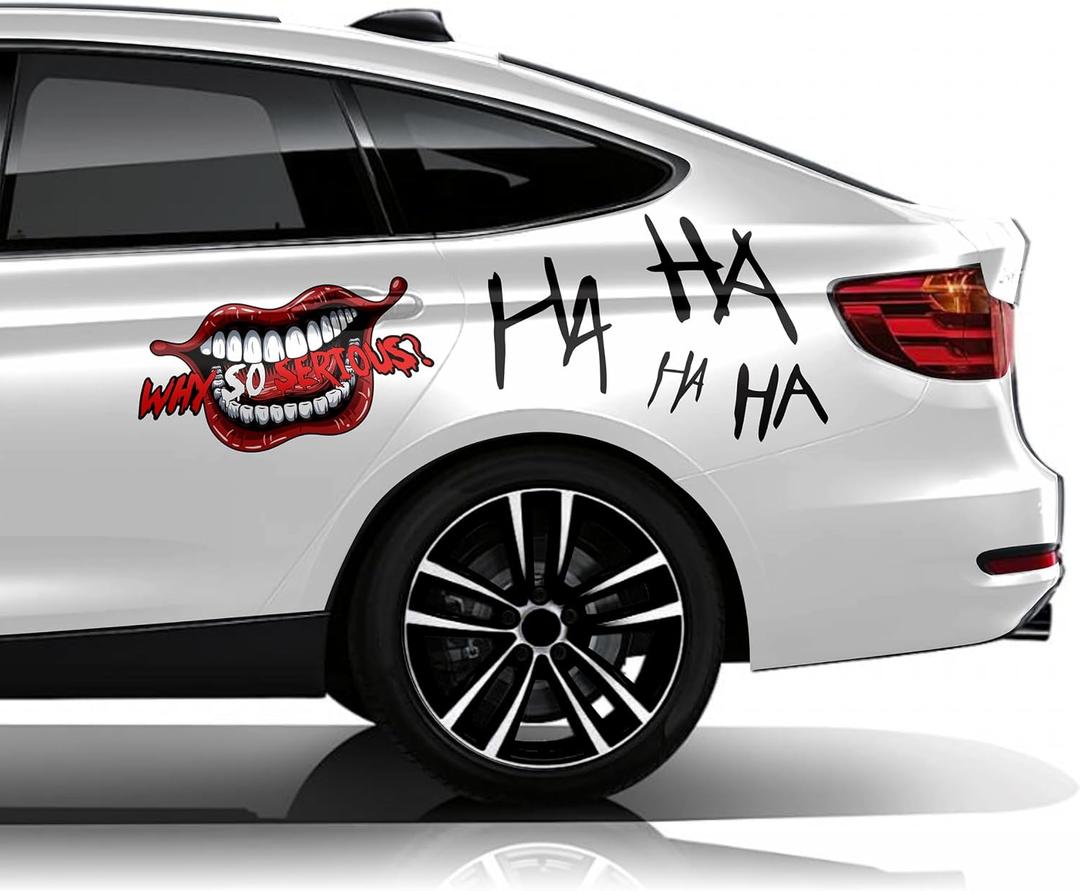 Haha Decals for Cars, Why So Serious - Car Decals, Compatible with Sedan, SUV, Pickup Truck, Decoration, 14pcs 1 Pack