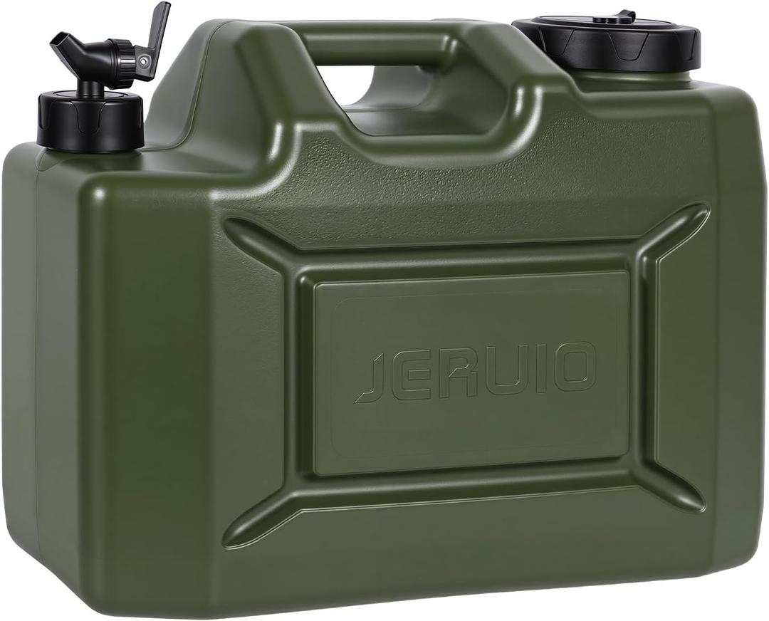 Camping Water Jug, 5 Gallon Water Container with Spigot BPA Free Portable Military Green Emergency Water Tank Outdoor Camping Essentials