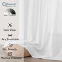 Chyhomenyc White Semi Sheer Curtains 84 Inches Long 2 Panels Set, Light Filtering Faux Linen Slub Textured Burlap Curtain for Bedroom, Elegant Rod Pocket Window Curtains Drapes, Each 42Wx84L