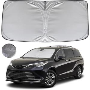 KAYZT Windshield Sun Shade for 2021-2025 2026 Toyota Sienna Foldable Sunshade Front Window Custom Fit Car Accessories