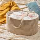 Diaper Caddy Organizer, Empty Gift Basket for Newborn Essentials, Baby Storage Basket, Stylish Gift Bag for Baby Shower, Boys and Girls - Large, Oatmeal