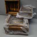 Sieral 4 Pieces Wood Cupcake Display Stand Decorative Dessert Appetizer Cake Stand Risers Wooden Crate Rustic Cake Risers for Storage for Party Christmas Halloween Wedding Decor(Rustic Dark Brown)