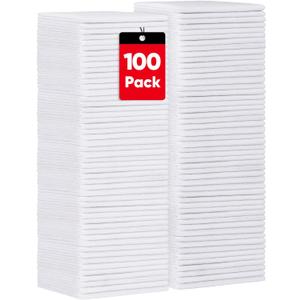 HOMEXCEL White Shop Towels 100 Pack, Reusable Microfiber Towels for Cars, Bulk Multipurpose Microfiber Cleaning Cloths, Lint Free Cleaning Rags for Car, House and Kitchen, 11.5 x 11.5 inch