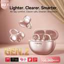 Kinglucky Upgraded Clip-On Earbuds Bluetooth 6.0 Wireless Headphones Open Ear Buds Comfortable Fit & Crystal-Clear Sound, 50H Playtime for Women & Kids Ideal for Small Ears, Sports, Glasses Rose Gold