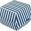 Restaurantware 4 x 4 x 3.8 Inch Burger Boxes 100 Clamshell Food Containers - Hinged Lid Disposable Blue And White Paper Take Out Boxes Ripple Wall Technology Serve Sliders or Finger Foods, 4"L×4"W×3.75H"