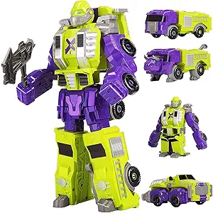 MIEBELY Toddler Robot Vehicles Set  4Pcs Transforming Robots Toys for Kids  Magnetic Toys with Sturdy Connectors, Easy DIY Assembly Function  4in1 Educational STEM for 3 4 5 6 Year Old Boys
