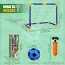 Soccer Goal Set 23" W18" H12" D, Portable Soccer Goal Training Equipment, Mini Soccer Net with 3 Soccer Ball for Sports Game, Soccer Set for Kids and Youth