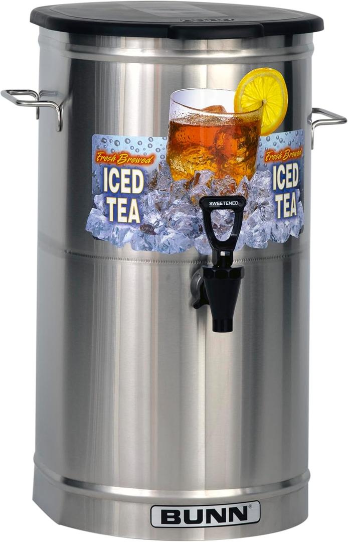 BUNN TDO-4 Commercial Iced Tea Dispenser w/Solid Lid, Oval