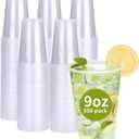 RACETOP 500 Pack 9 oz Plastic Cups, Clear Disposable Plastic Cups Bulk, Cold Drinking Party Cup, Transparent for Wedding, Thanksgiving, Christmas, Party