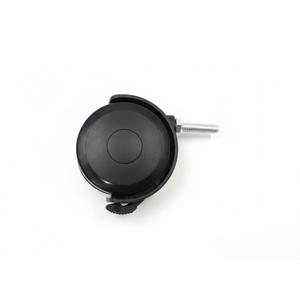 MroMax 1.97 inch Wheel Dia PP Swivel Caster Wheels Plastic 360 Degree 8mm x 15mm Threaded Stem Caster Twin Wheel 50mm for Office Chair Commodity Shelf Black Tone with Brake 1Pc