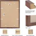 puthiac 11x17 Solid Oak Wood Picture Frame, Fits 8x12 with Mat or 11x17 Without Mat, Wall Display Only, Vertical or Horizontal, Plexi Front, 1 Pack, Walnut