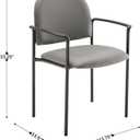 Flash Furniture Steel Stackable Reception Chair with Arms, Gray Vinyl, 23.5"Dx23.75"Wx33.25"H