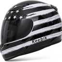 KEEBIK Motorcycle Skull Helmets for Adult Men Women, Full Face Lightweight Street Bike Racing DOT Graffiti Helmet with Extra Clear Visor (MOR3, Large)