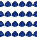 24Pcs Cheerleading Pom Poms, 1 Dozen Handle Metallic Foil Flower Ribbons Cheerleader Pompoms, Kids Children Ball Dance Sports Coaches Game Party Fancy (Blue)