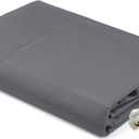 Royale Linens 100% Organic Cotton King Flat Sheet Only - Super Soft - Percale Top Sheets - King Flat Sheet Sold Separately - Breathable, Cool & Crisp Grey Sheets Only (105" x 102", Grey) (Charcoal)