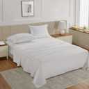 Lane Linen 100% Cotton Pillowcases, King Size, 2 Pillow Cases, Premium 450 Thread Count Sateen, Soft & Breathable White Pillow Covers