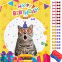 pin the sticker game Cat Birthday Party Games for Kids, Pin The Bow On The Cat, Cat Themed Pet Party Decorations Favors Supplies - 32 Stickers