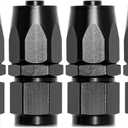 6AN Straight End Fitting 4 Pcs for Braided Fuel Oil Gas Line Hose End 6 AN Fittings Aluminum Black