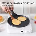 SENSARTE Nonstick Crepe Pan, Swiss Granite Coating Dosa Pan Pancake Flat Skillet Tawa Griddle 10-Inch with Stay-Cool Handle, Induction Compatible (Black)