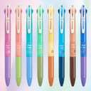 WRITECH Multi Colored Gel Pens: 0.5mm 2 in 1 Assorted Color Ink Fine Point Tip Aesthetic Retractable Pen Smooth Writing No Bleed For Journaling Coloring Drawing 8ct
