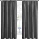 NICETOWN Blackout Curtains Panels for Bedroom - Thermal Insulated Rod Pocket Window Blackout Drapes/Draperies for Living Room (2 Panels, W42 x L63 inches, Grey)