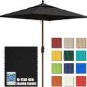 EliteShade USA 10-Year-Non-Fading 6x6Ft Square Market Patio Umbrella, UPF 50+ UV Protection Performance Sun Umbrella, Heavy Duty Commercial Grade Outdoor Table Umbrella with Crank, Windproof Vented Top for Garden, Pool, Deck and Outdoor Playsets, Black