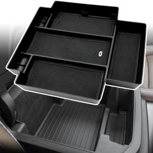 Console Console Organizer Storage Tray Accessories fits for 2024 2023 2022 2021 GMC Yukon Chevy Tahoe Suburban Only Fit for Power Sliding Console (Grey)