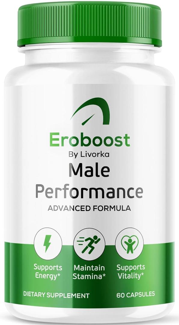 LIVORKA Eroboost Supplement for Men  Male Performance Advanced Formula - 60 Capsules for 1 Month