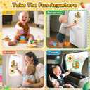 3D Animal Suction Spinners Mold Free Baby Bath Toys for Kids Ages 1-3 with 3 Stacking Cup for Travel Car Window High Chair Airplane Baby Sensory Toys Boys & Girls Christmas Birthdays Gift (6 Pcs)