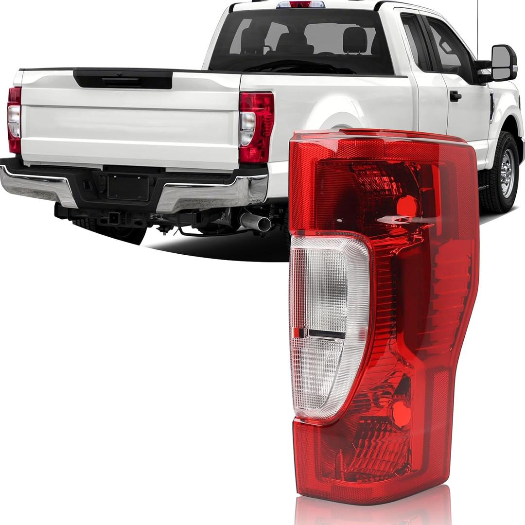 Halogen Tail Light Non-Blind Spot Assembly Compatible With 2020-2022 Ford F250 F350 F450 Super Duty Outer Rear Light Non-LED Right Passenger Side Replacement LC3Z13404C FO2801278