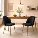 Dining Chairs Upholstered Linen Fabric Kitchen Chairs Vanity Chairs, Patio